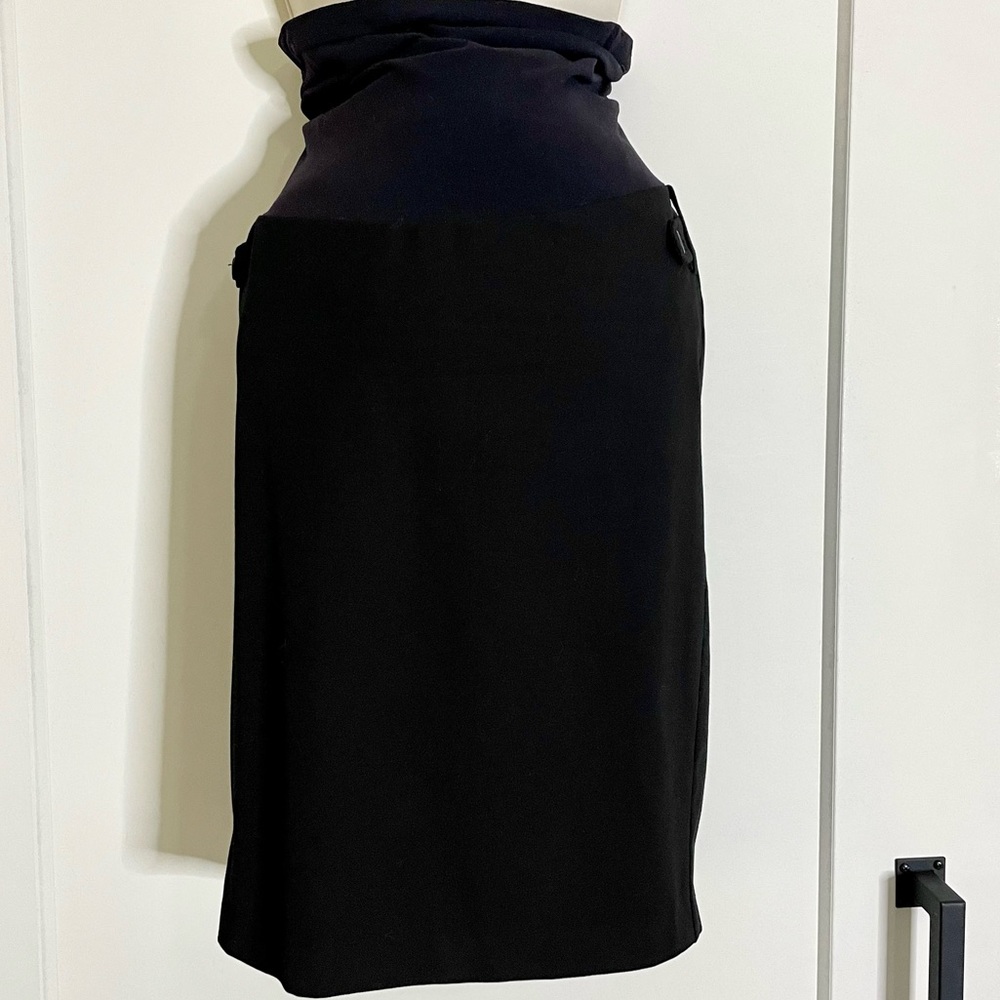 Motherhood Maternity black pencil skirt, elastic over the belly panel, size M
